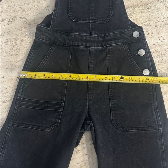 ANTHROPOLOGIE Seventy Mochi Elodie Frill Overall Black Denim Ruffled Straps Sz4 - Picture 14 of 16